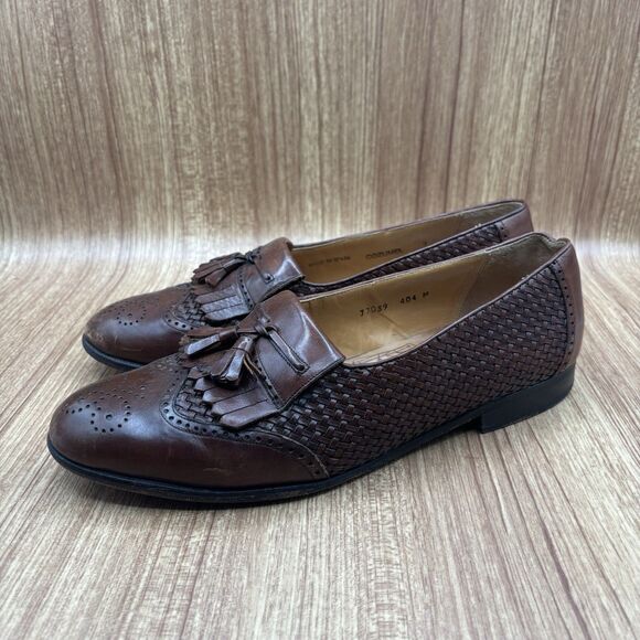 Mezlan COZUMEL Cognac Brown Tassel Woven Men's Size 9 M Dress Shoe Loafer - Picture 3 of 9